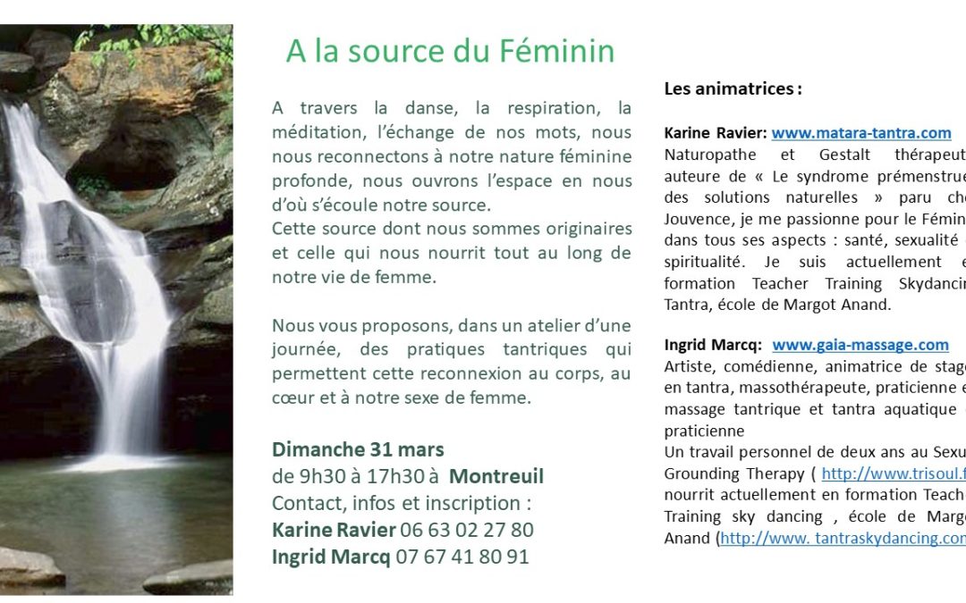 Journée entre femmes « A la source du féminin »